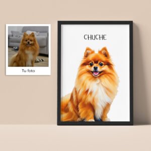 Ilustración digital personalizada de un perro en alta resolución con estilo artístico único, ideal para amantes de mascotas.
