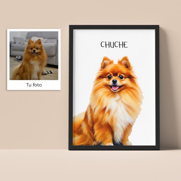 Ilustración digital personalizada de un perro en alta resolución con estilo artístico único, ideal para amantes de mascotas.