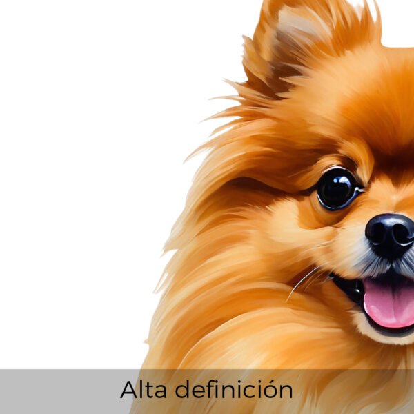 Primer plano de ilustración digital de perro mostrando la alta definición y el detalle artístico.