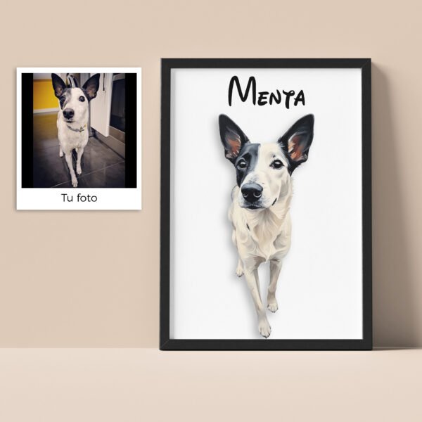 Ejemplo de ilustración digital personalizada de un perro bodeguero de weissman, capturando su personalidad y detalles.